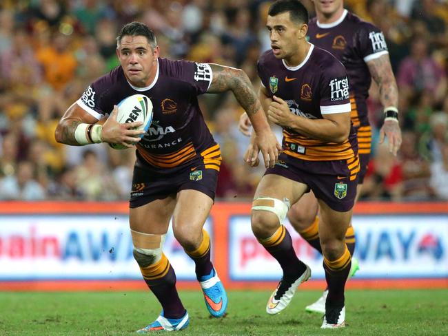Broncos Corey Parker. The Brisbane Broncos vs the South Sydney Rabbitohs at Suncorp Stadium. Pic Peter Wallis