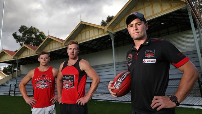 North Launceston guns Jack Avent, left, and Brad Cox-Goodyer with coach Taylor Whitford. Picture: CHRIS KIDD