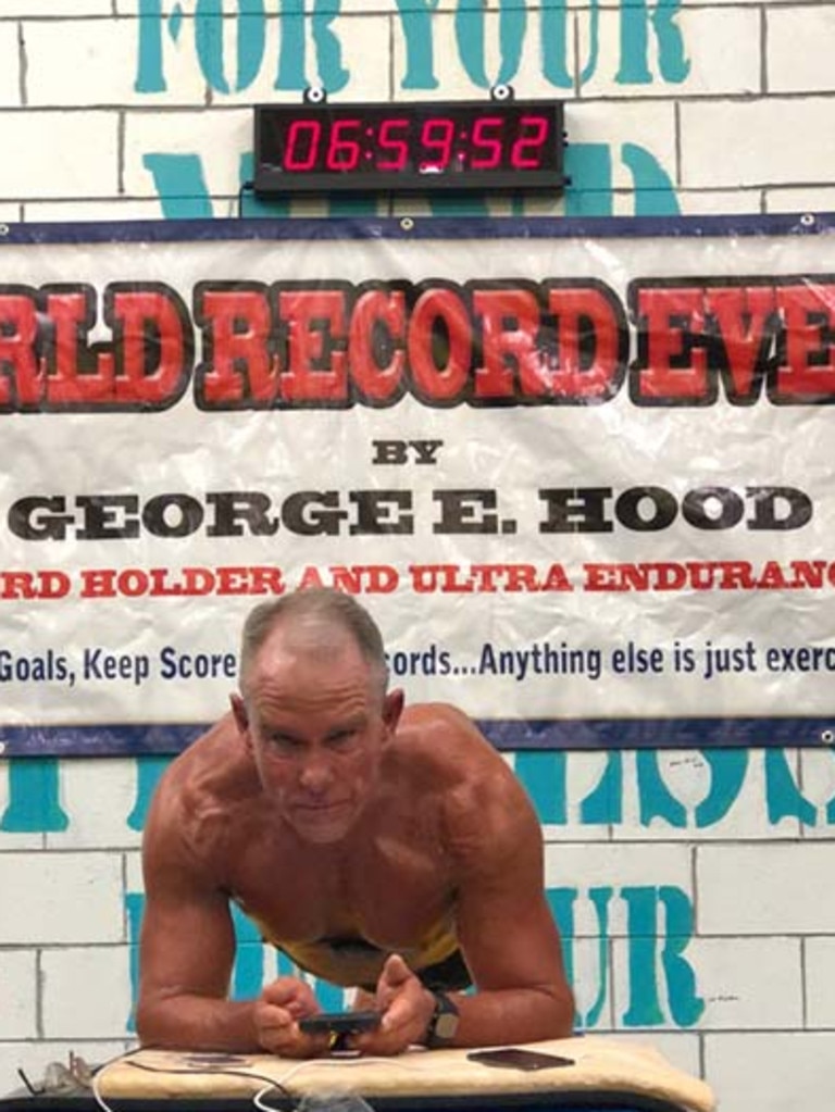 George Hood just before the 7-hour mark during his world record attempt. Picture: Guinness World Records