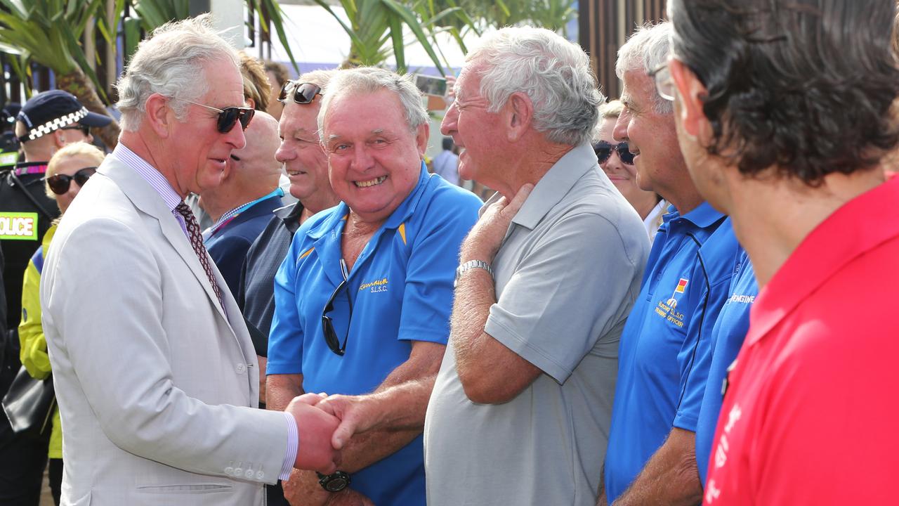 Prince Charles and Camilla at Kurrawa Surf Club for a meet and greet with Wales team members and unveiling a plaque with Mayor Tom Tate. Picture: Glenn Hampson