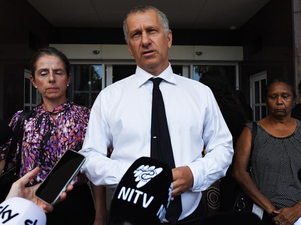 Crown prosecutor Philip Strickland SC speaks to the media after the acquittal. Picture: (A)manda Parkinson