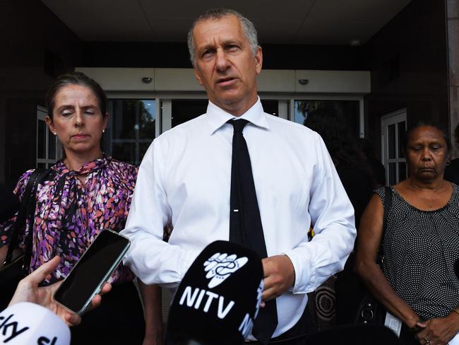 Crown prosecutor Philip Strickland SC speaks to the media after the acquittal. Picture: (A)manda Parkinson