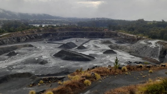 Update aerial shot of Oxenford quarry on the Gold Coast in 2021.