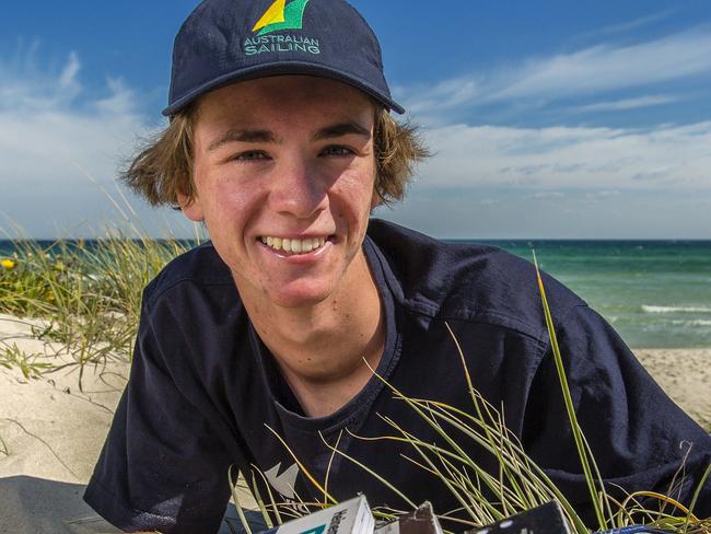 Josh Galland sails in the 29er skiff dinghy class, has a VIS scholarship and will head overseas this year to compete. The 18 year-old has been nominated as a Junior Sports Star. Picture: Valeriu Campan