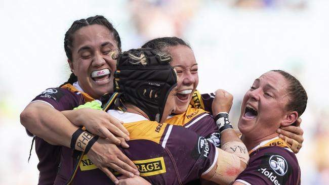 The Broncos celebrate their 2019 grand final victory over St George Illawarra. Picture: AAP