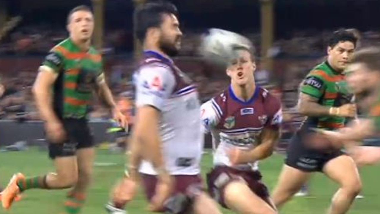 Justin Horo hit with epic falcon by Manly teammate Daly Cherry-Evans ...