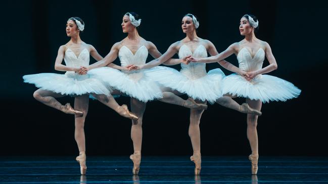 Yuumi Yamada, Jill Ogai, Jade Wood and Aya Watanabe in Swan Lake. Picture: Kate Longley