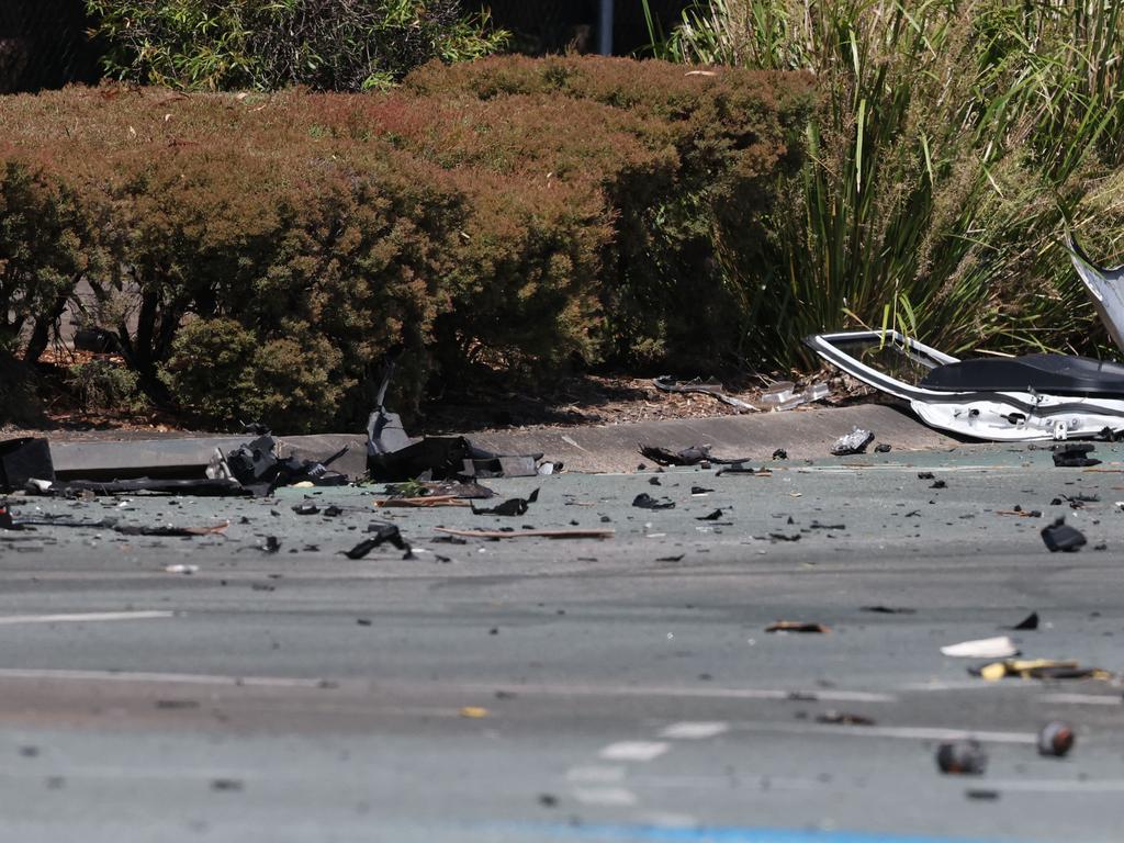 Debris left at the scene. Picture Lachie Millard