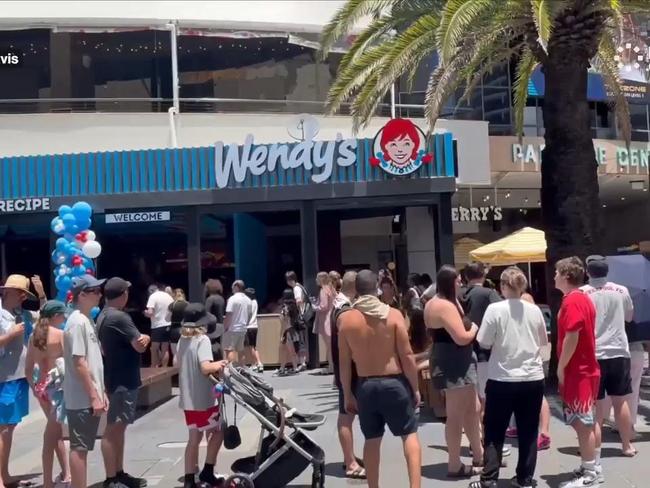 Huge queue at first new Wendy's