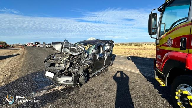 RACQ CapRescue were called to a multi-vehicle crash near Blackwater on Friday morning. Photos: RACQ CapRescue