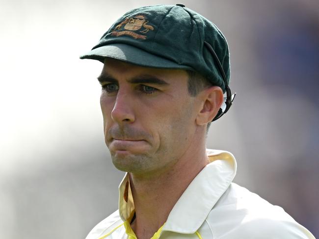 MANCHESTER, ENGLAND - JULY 20: Australia captain Pat Cummins during day two of the LV= Insurance Ashes 4th Test Match between England and Australia at Emirates Old Trafford on July 20, 2023 in Manchester, England. (Photo by Gareth Copley/Getty Images)