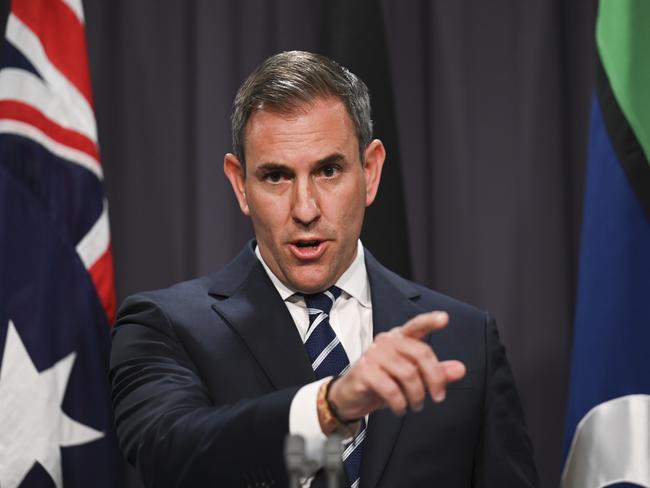 CANBERRA, Australia - NewsWire Photos - September 4, 2024: Federal Treasurer Jim Chalmers holds a press conference on National Accounts data at Parliament House in Canberra. Picture: NewsWire / Martin Ollman