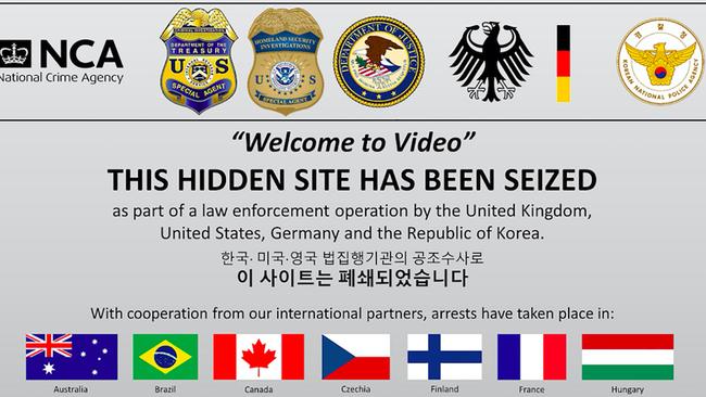 A screen shot of the seized darkweb 'Welcome To Video' website. Picture: AFP