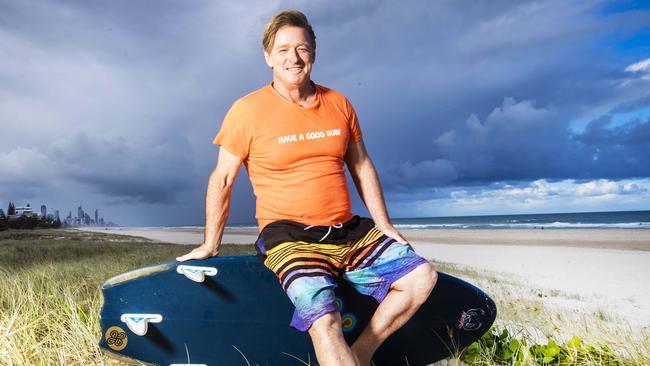 Former surfing world champ and surf teacher Cheyne Horan says business is tough on the Gold Coast. Picture: Nigel Hallett