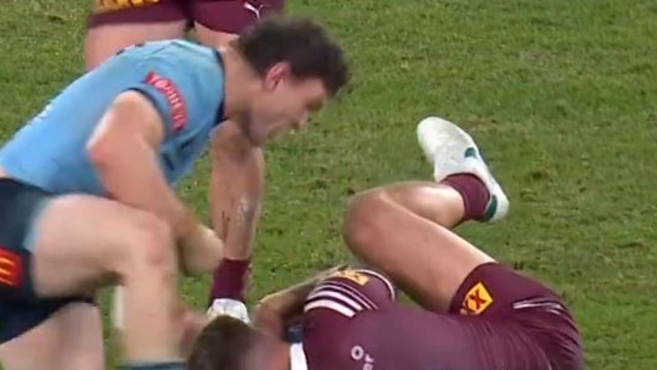 ‘A lot of swear words’: Blues star’s cheeky message to ex-teammate after ‘Origin special’