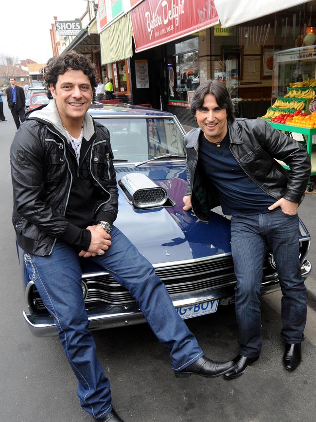 Giannopoulos and Colosimo in front of the Wog Boy Valiant in Yarraville in 2009.