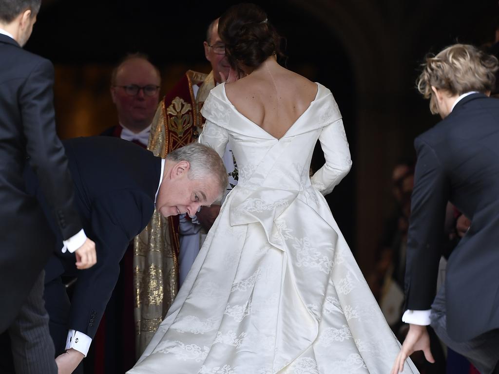 Princess Eugenie of York arrives for the wedding of Princess Eugenie of York to Jack Brooksbank at St. George’s Chapel on October 12, 2018 in Windsor, England. (Photo by Toby Melville - WPA Pool/Getty Images)