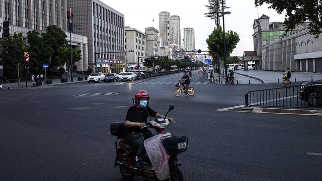 The streets of Wuhan are quiet as the virus returns. Picture: Getty Images.