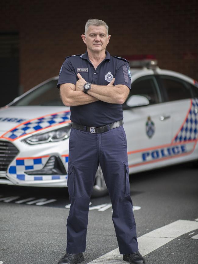 Policeman Neil Scutts wonders if “they’re ever going to catch the prick”. Picture: Peter Wallis