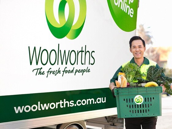 Woolworths says many shoppers are staying home rather than venturing to crowded supermarkets and are opting for home delivery.