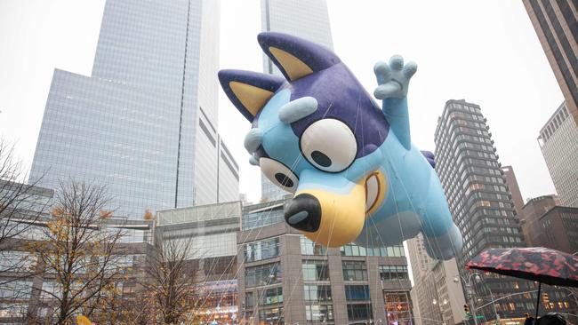 The Bluey balloon floats the Annual Thanksgiving Day Parade on November 28, 2024 in New York City.