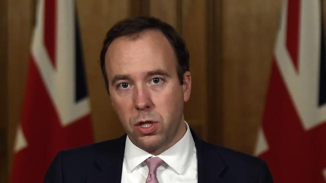 ‘Help is on its way’: Health Secretary Matt Hancock. Picture: Getty Images