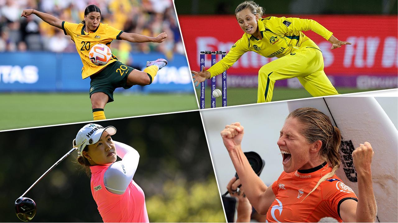 Some of Australia’s biggest sports stars had massive paydays in 2022. (Clockwise from top left: Sam Kerr, Ash Gardner, Steph Gilmore and Minjee Lee).