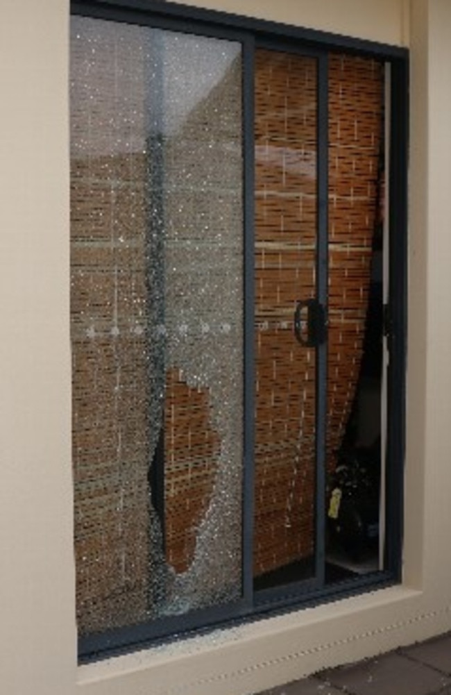 Barrington Close residents were shocked to find the side door smashed. Picture: Contributed.