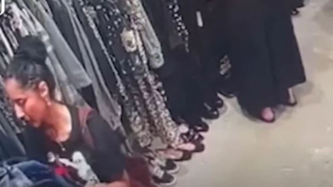 CCTV footage shows Ms Ghahraman allegedly stealing a designer handbag. Picture: YouTube/New Zealand Herald