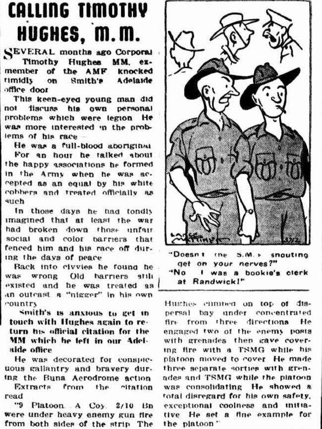 Timothy Hughes story appeared in Smith's Weekly on Saturday, August 2, 1947 on page 18. Source: National Library of Australia's Newspaper Digitisation Program