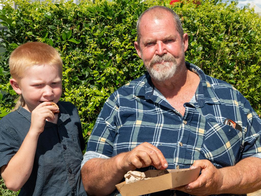 Max and his dad, Keith Daley. Meatstock - Music, Barbecue and Camping Festival at Toowoomba Showgrounds.Saturday March 9th, 2024 Picture: Bev Lacey