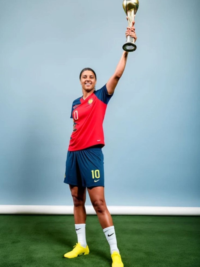 The AI-generated image of Sam Kerr. Picture: Australian Financial Review Magazine.