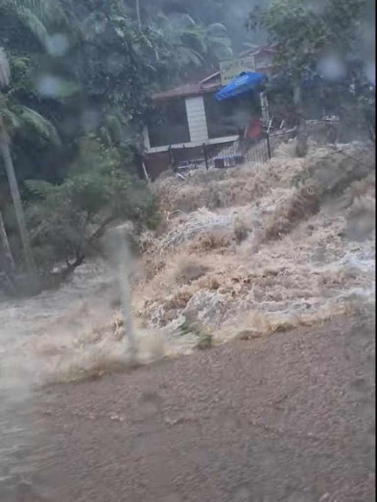 Raging torrents of water at Mt Tamborine.