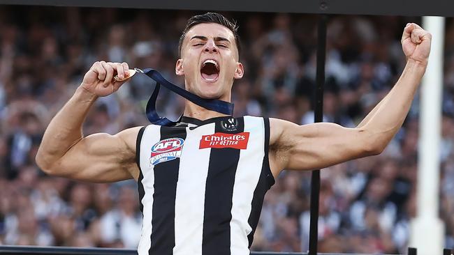 Nick Daicos roars. Picture: Michael Klein