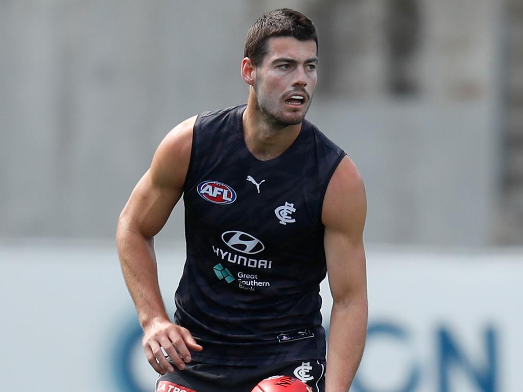 Former Sydney midfielder George Hewett shines in Carlton match simulation. Picture: Michael Willson/AFL Photos via Getty Images