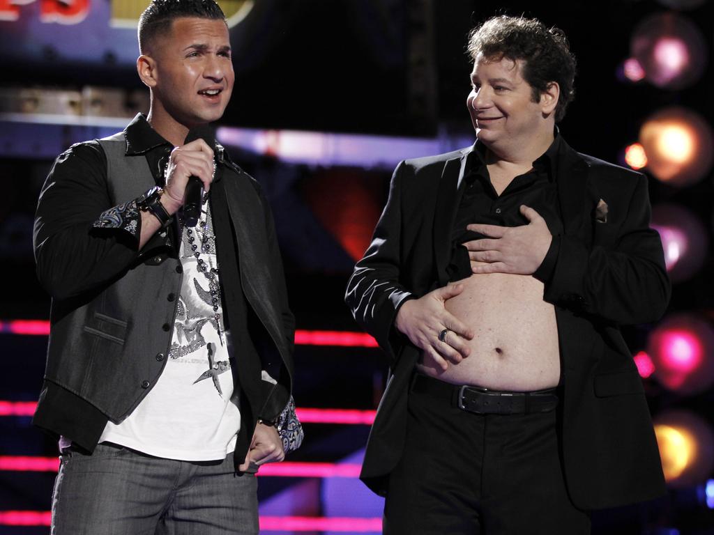 Mike Sorrentino and Jeffrey Ross are onstage in 2010. Picture: AP