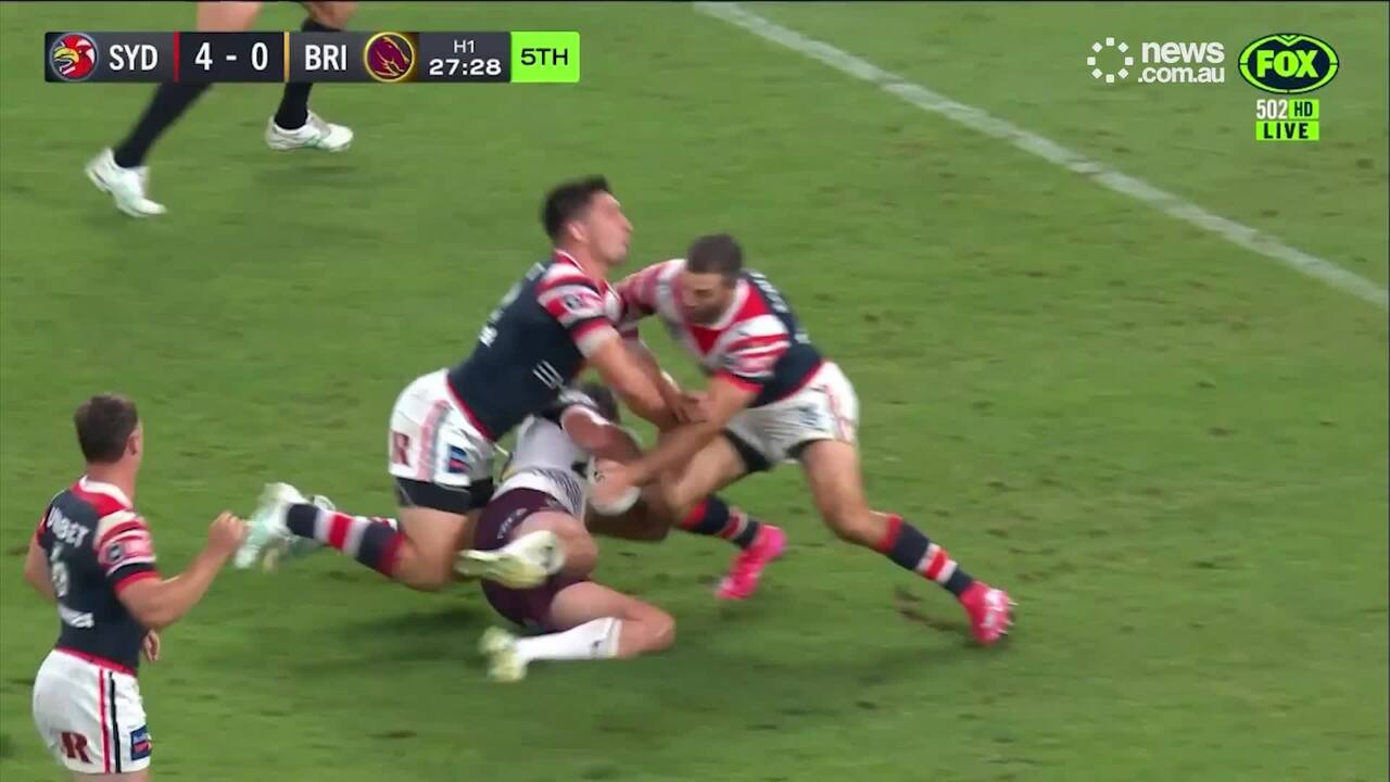 Star Rooster cops brutal head knock against the Broncos