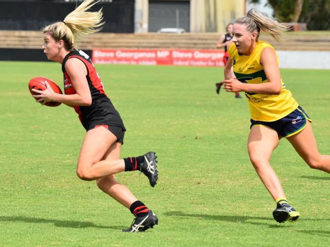 West Adelaide SANFLW star Zoe Venning in action against Woodville-West Torrens in round two. Picture: Raymond Hutchinson