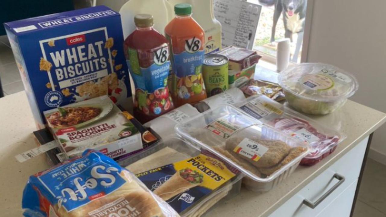 These 18 items from Coles cost one shopper $100 at the register. Picture: Twitter / @Just_SumBloke