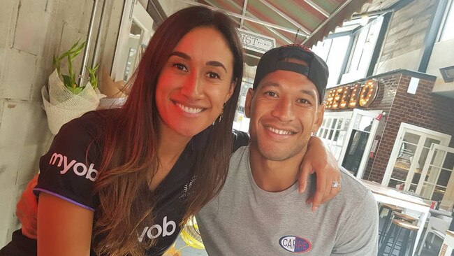 Israel Folau and wife Maria Tutaia. Picture: Instagram