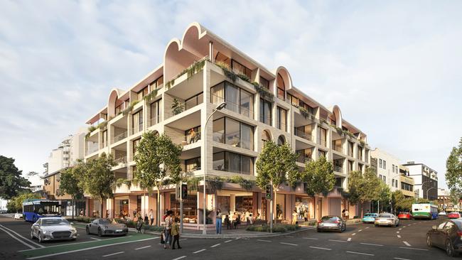 An artist's impression of a proposed $30 million shop-top apartment complex in Belgrave St, Manly.