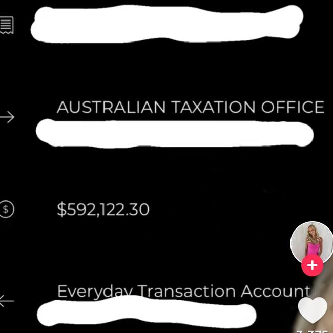 Annie Knight said she worked hard for the money. Picture: TikTok