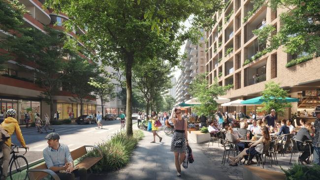 An artist’s impression of the Waterloo South Estate redevelopment, which will deliver more than 3000 much-needed apartments — half of them for social and affordable housing.