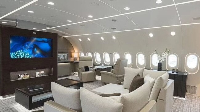 The 787 Dreamliner includes theatre style viewing. Picture: Supplied