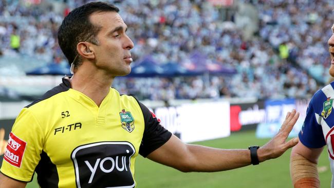 Referee Matt Cecchin says he’s happy with his apology from police over the bumbled Facebook post. Picture: Gregg Porteous