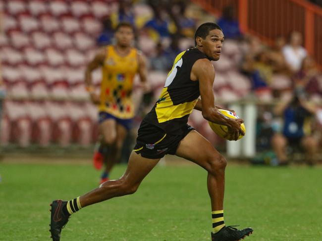 Liam Holt Fitz bagged two goals in Nightcliff’s big win over Buffaloes. Picture Glenn Campbell