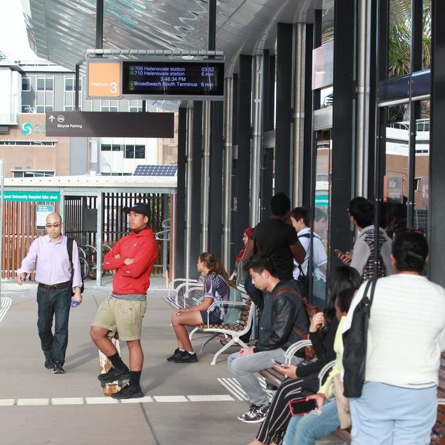 People wait at the Gold Coast University Hospital. Picture: Mike Batterham