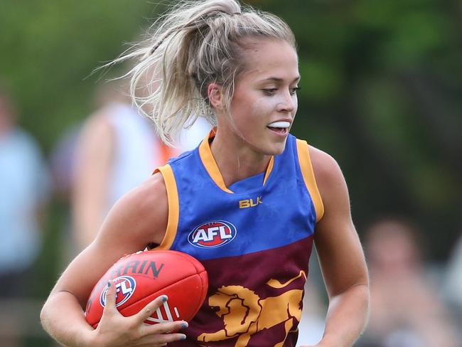 AFLW trial match at Coorperroo. Kaitlyn Ashmore. Lions Vs GWS. Pic Jono Searle.