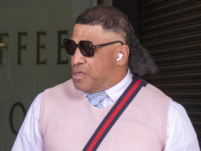 SYDNEY, AUSTRALIA - NewsWire Photos - SEPTEMBER 10, 2024: Ex-NRL Player, John Hopoate leaves Downing centre Court, Sydney after appealing his sentence for driving while disqualified during an alleged nasty road rage incident on Sydney Northern Beaches in January. Picture: NewsWire / Simon Bullard.