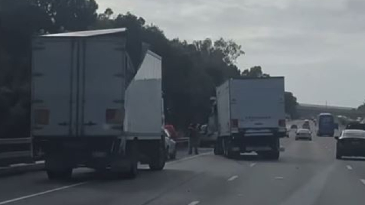 Traffic chaos unfolds as two trucks collide on M1 | NT News